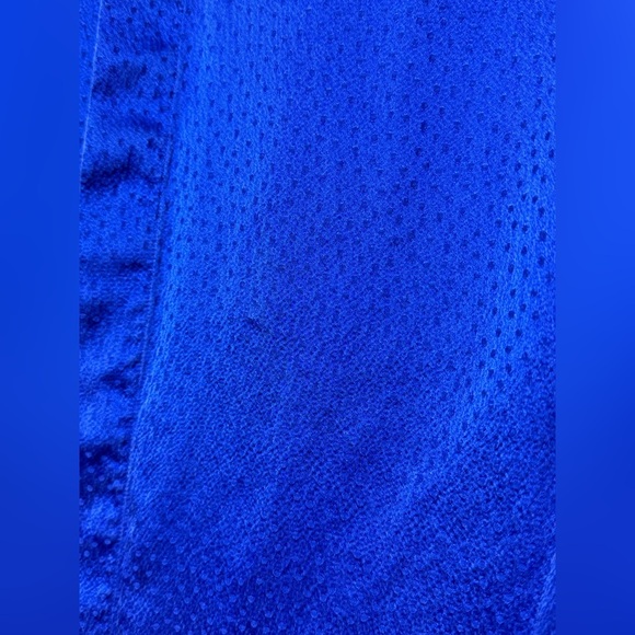 Saint Laurent Tonal Dot Silk Button Up in Royal Blue - Picture 3 of 16